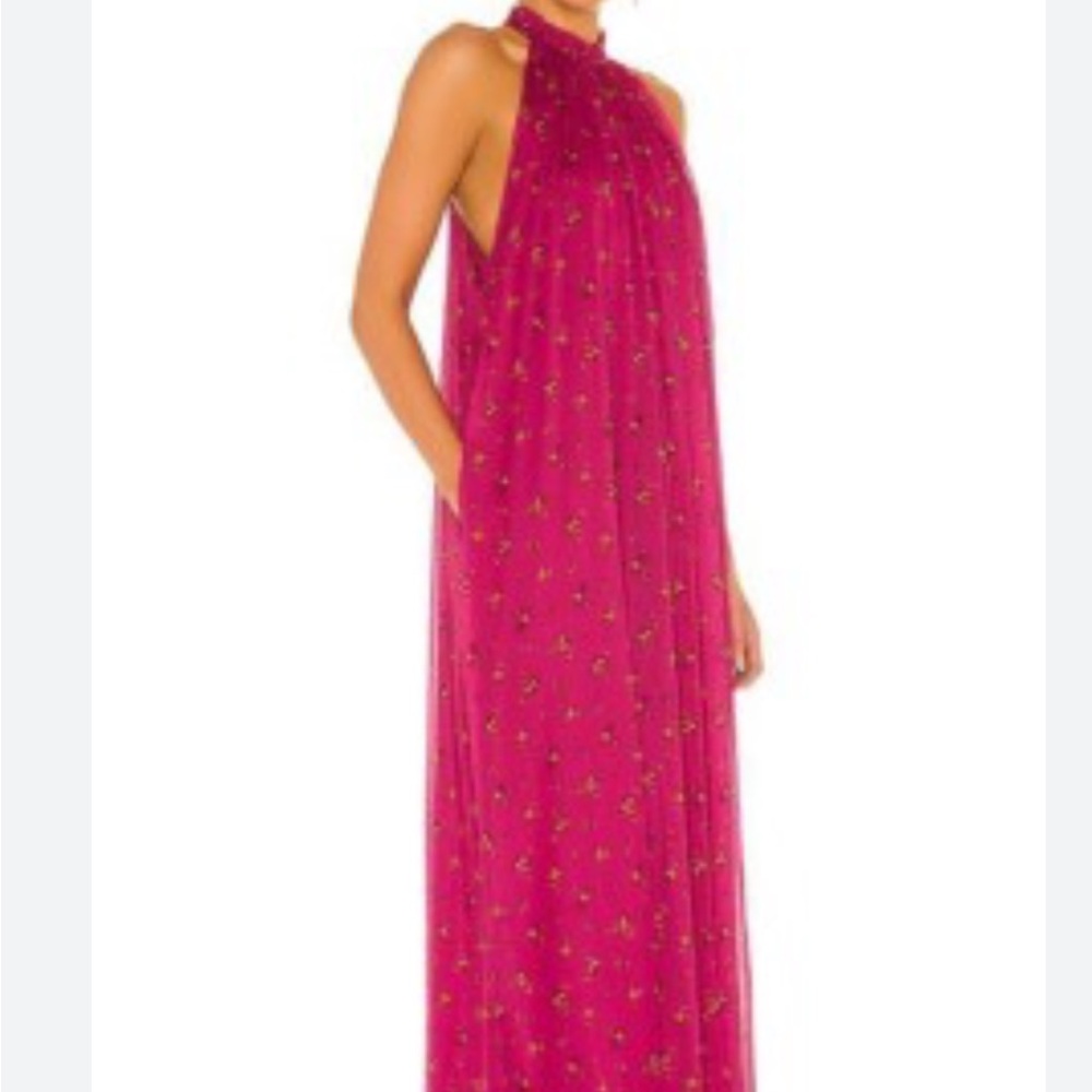 Free People Bright Fuchsia Halter Wide-Leg Jumpsuit - Picture 13 of 14